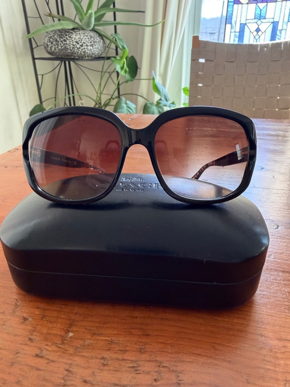 Coach Black Sunglasses with Tortoiseshell Temples